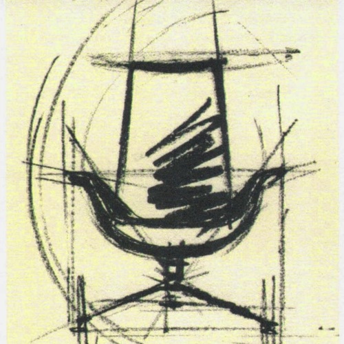 schets 'tulpstoel' preben en kjastholm (1964)
