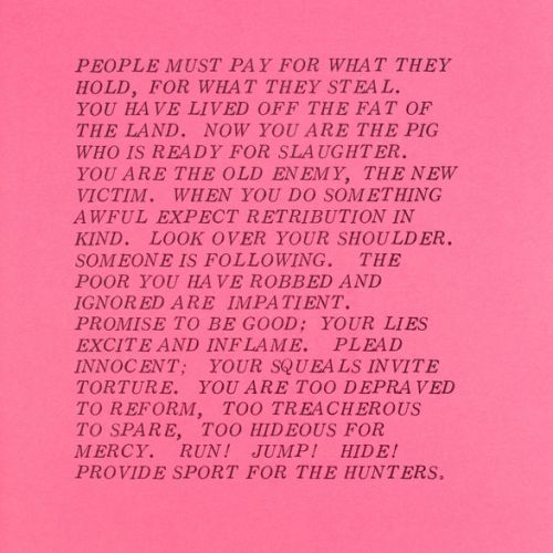 Jenny Holzer Inflammatory Essays Black Book Posters detail lithografie op gekleurd papier 1977 1985 CODA collectie