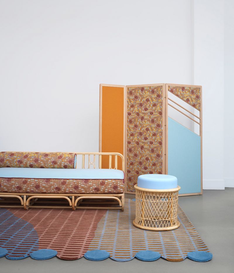 Composition paravent screen table tapis carpet Fabrice Gousset Maison Matisse Packshots Interieur aux aubergines41