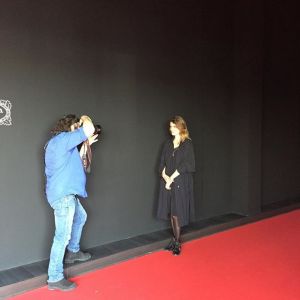 Doing @___c_h_i_a___ lovely photoshoot in a rather dull halway ; ) thank you! 
@jwkaldenbach at work. 
@wiener_gtv_design 
#salone #salonedelmobile #milandesingweek #interni #milan
#woth #wonderful #wonderfulthings #wothson #specialissue #milanissue #fors