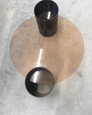 A beautiful table in brown anodized aluminum and  smokey glass by fab @osandoos in their anniversary (5 years!) exhibition today at @dutchdesignweek. 
#woth #wonderful #wonderfulthings #wothson #dutch #dutchdesign #independentmagazine #designmagazine #peo